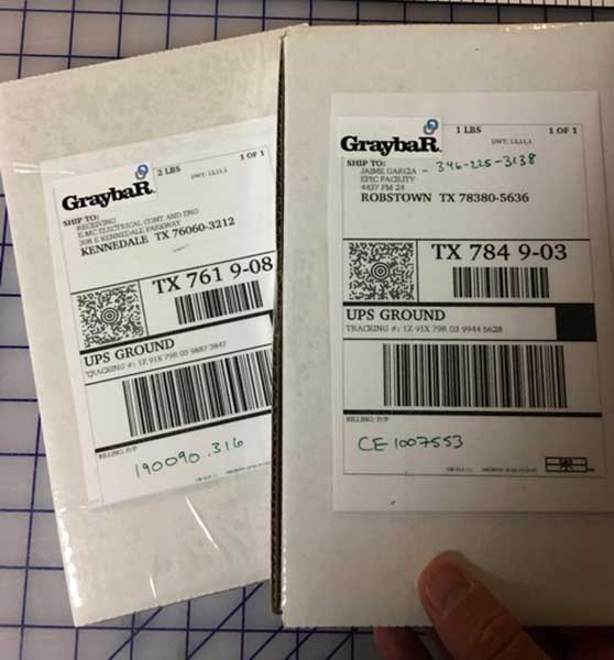 Graybar shipping box