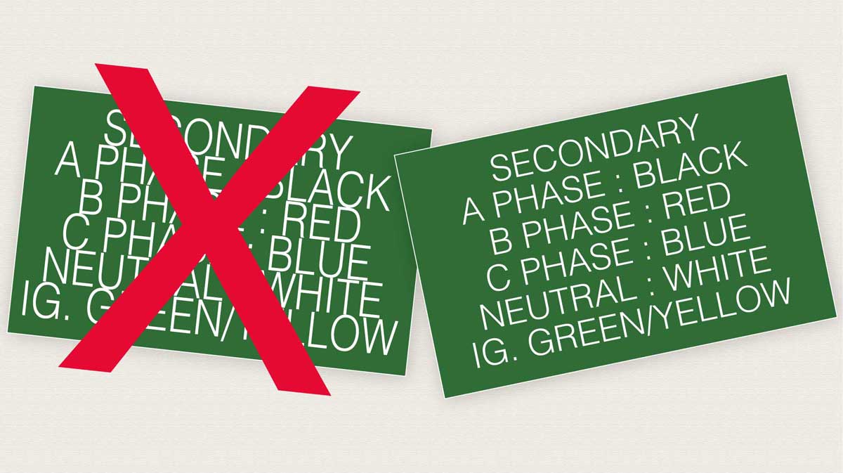 two engraved tags showing a costly mistake with fonts