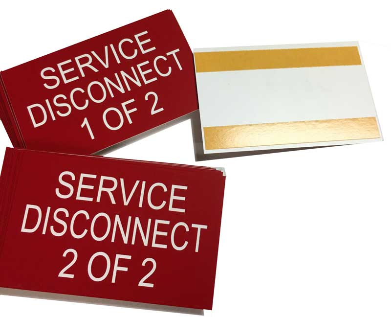 red plastic tags with adhesive backing