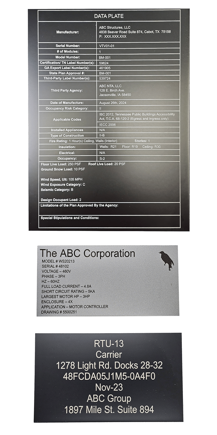 custom engraved legle plates