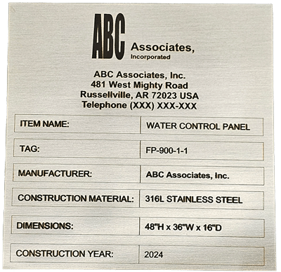 Stainless Steel Engraved Plate